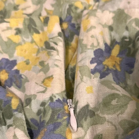 Abercrombie & Fitch Belted Floral High Rise Linen Blend Shorts Womens Med Yellow - Picture 7 of 14